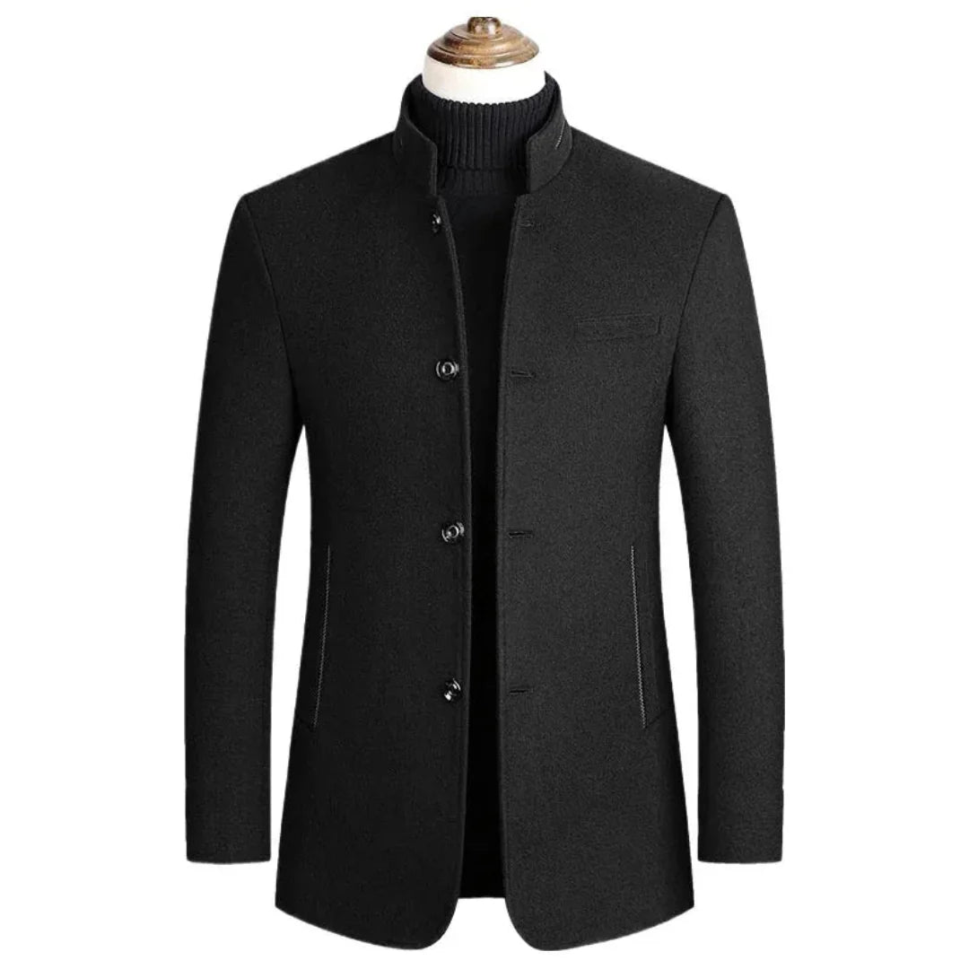Florencio | Ashton Stand Collar Tailored Overcoat