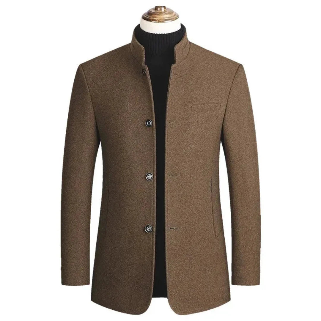 Florencio | Ashton Stand Collar Tailored Overcoat