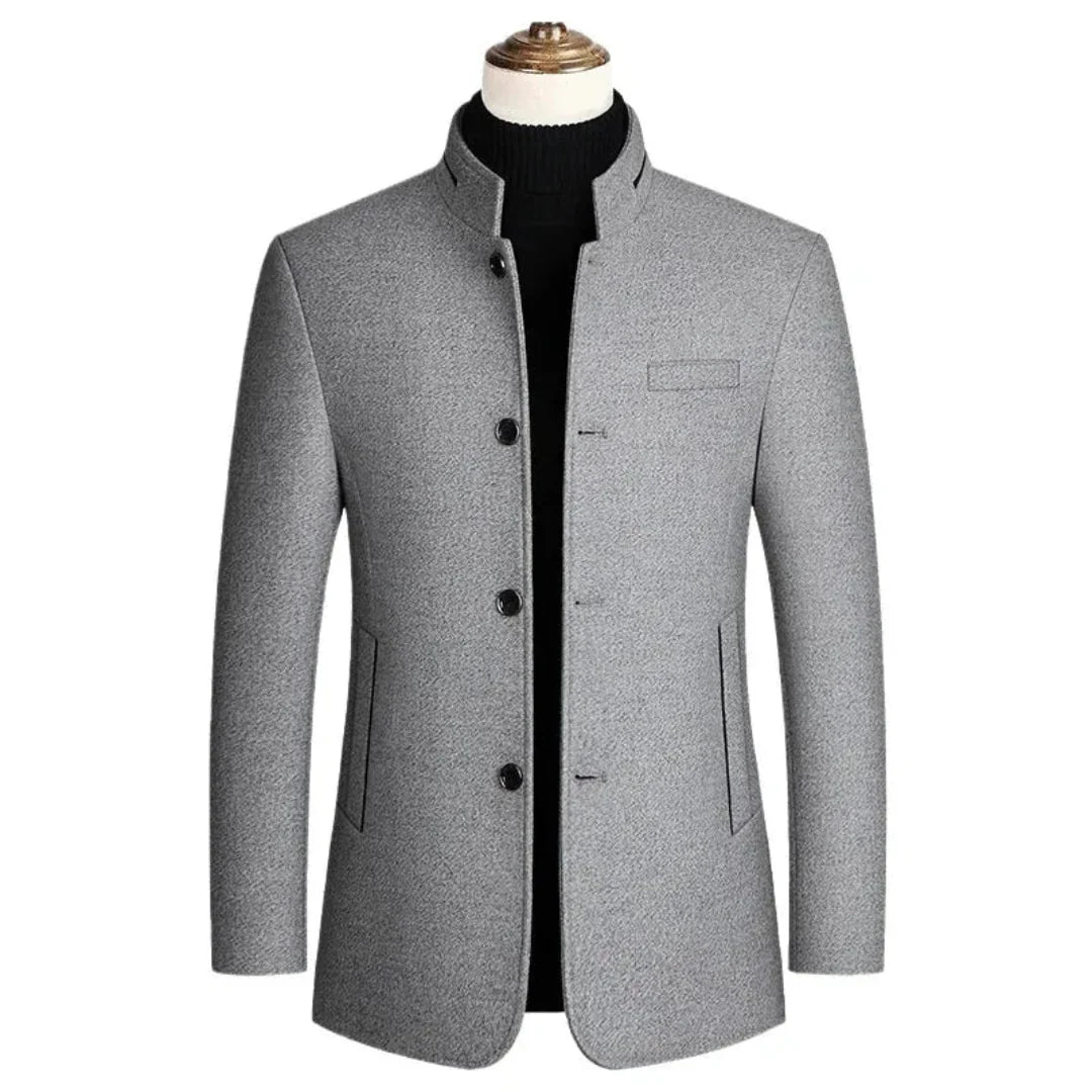 Florencio | Ashton Stand Collar Tailored Overcoat