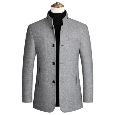 Florencio | Ashton Stand Collar Tailored Overcoat