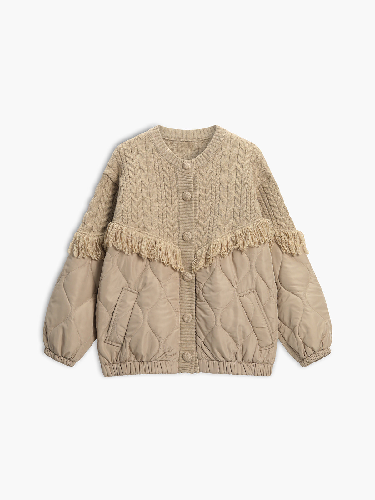 Scott | Patchwork cable knit quilted jacket