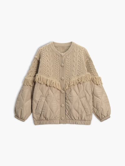 Scott | Patchwork cable knit quilted jacket
