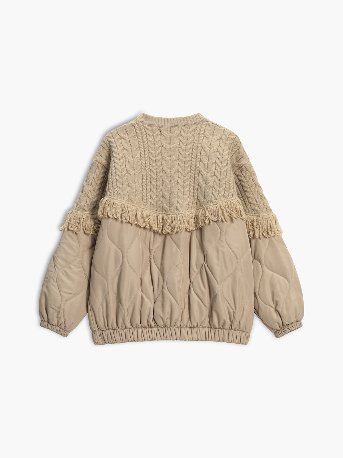 Scott | Patchwork cable knit quilted jacket