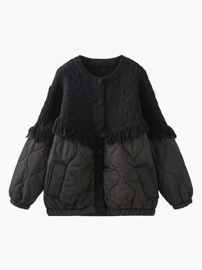 Scott | Patchwork cable knit quilted jacket