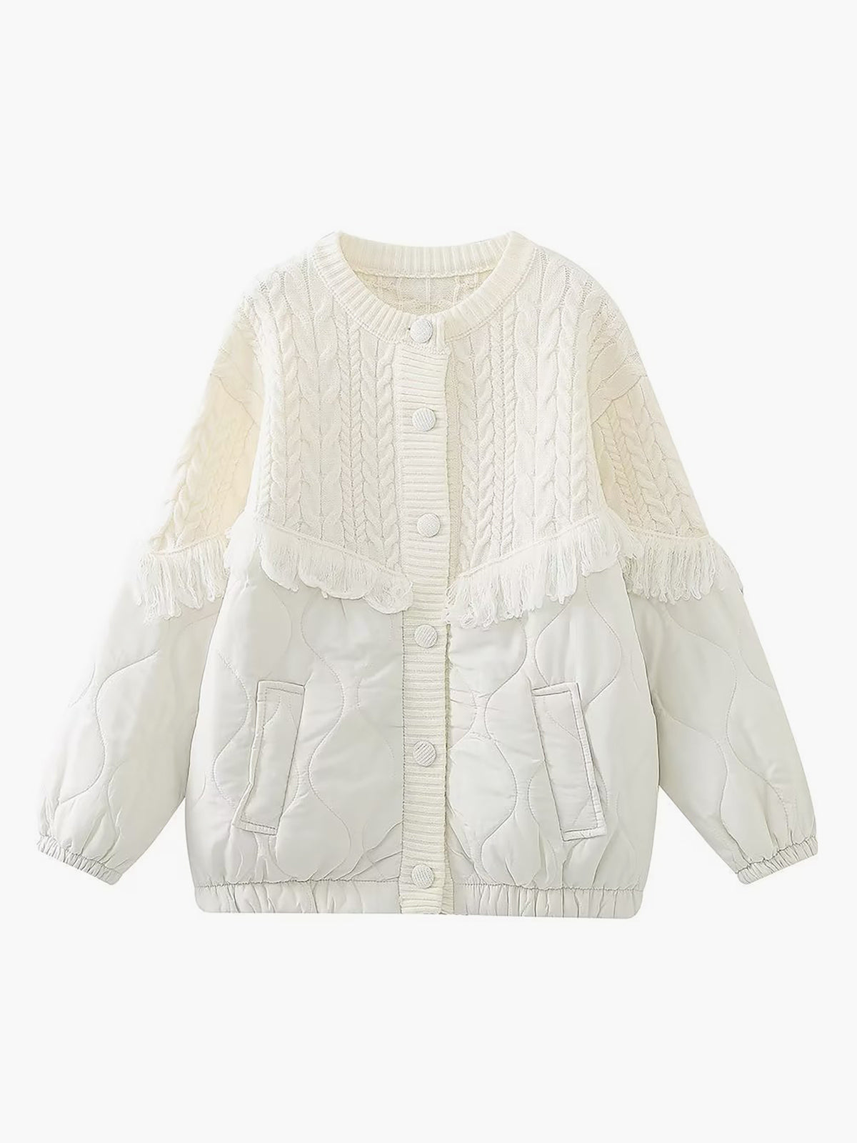 Scott | Patchwork cable knit quilted jacket