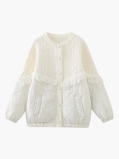 Scott | Patchwork cable knit quilted jacket