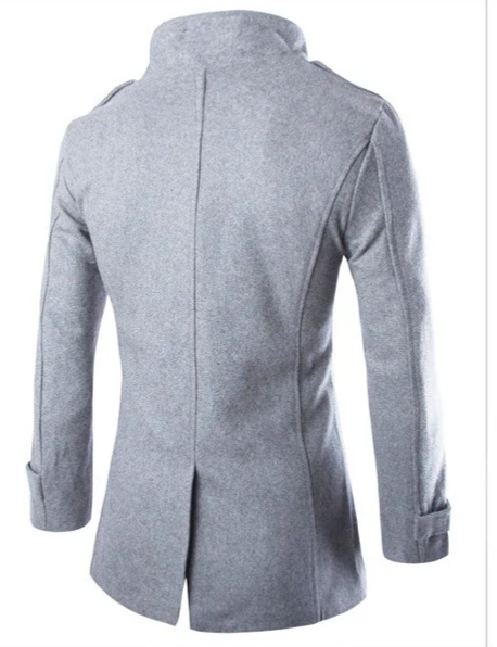 Paladio | Men's wool coat elegant double-breasted with epaulettes