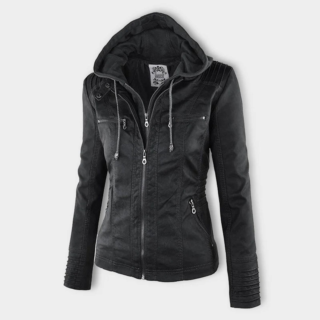 Scout | Modern leather hooded jacket