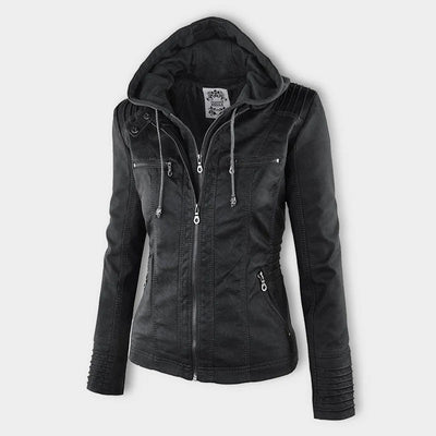 Scout | Modern leather hooded jacket