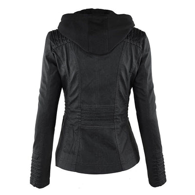 Scout | Modern leather hooded jacket