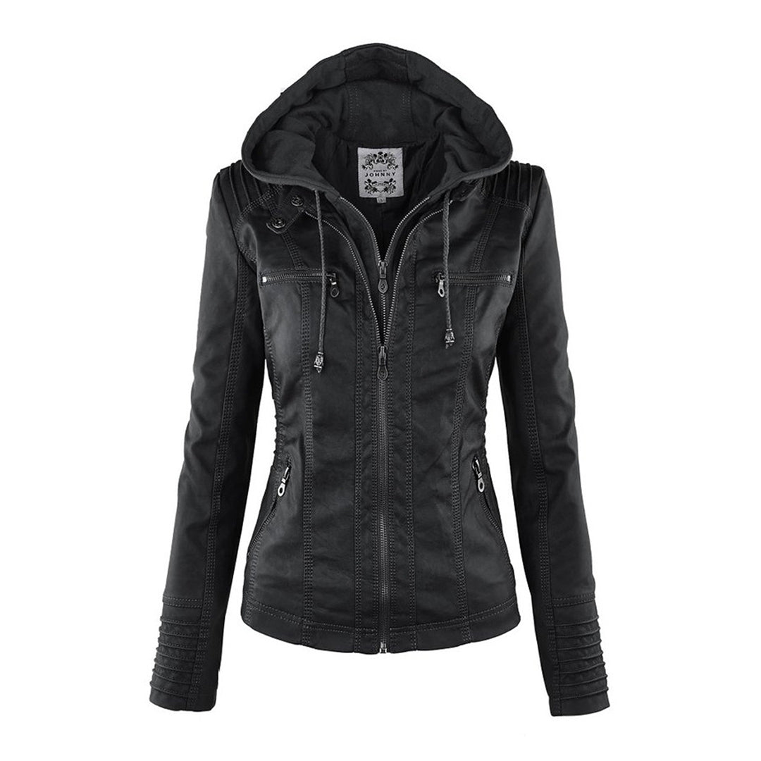 Scout | Modern leather hooded jacket