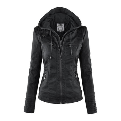 Scout | Modern leather hooded jacket
