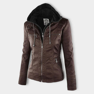 Scout | Modern leather hooded jacket