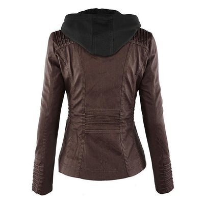 Scout | Modern leather hooded jacket