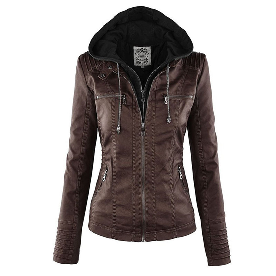 Scout | Modern leather hooded jacket