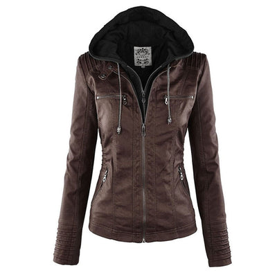 Scout | Modern leather hooded jacket