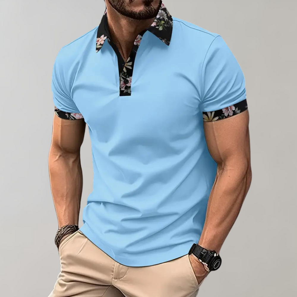 Gene® | Men'S Floral Print Polo Shirt