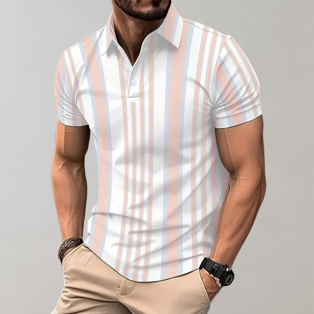Geoffrey® | Casual Striped Polo Shirt For Men