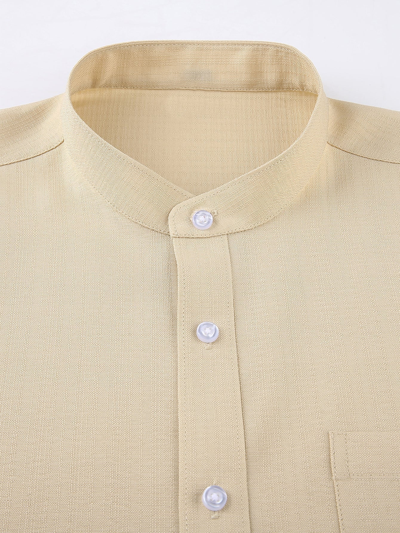 Leandro® | Long Sleeve Textured Stand Collar Shirt