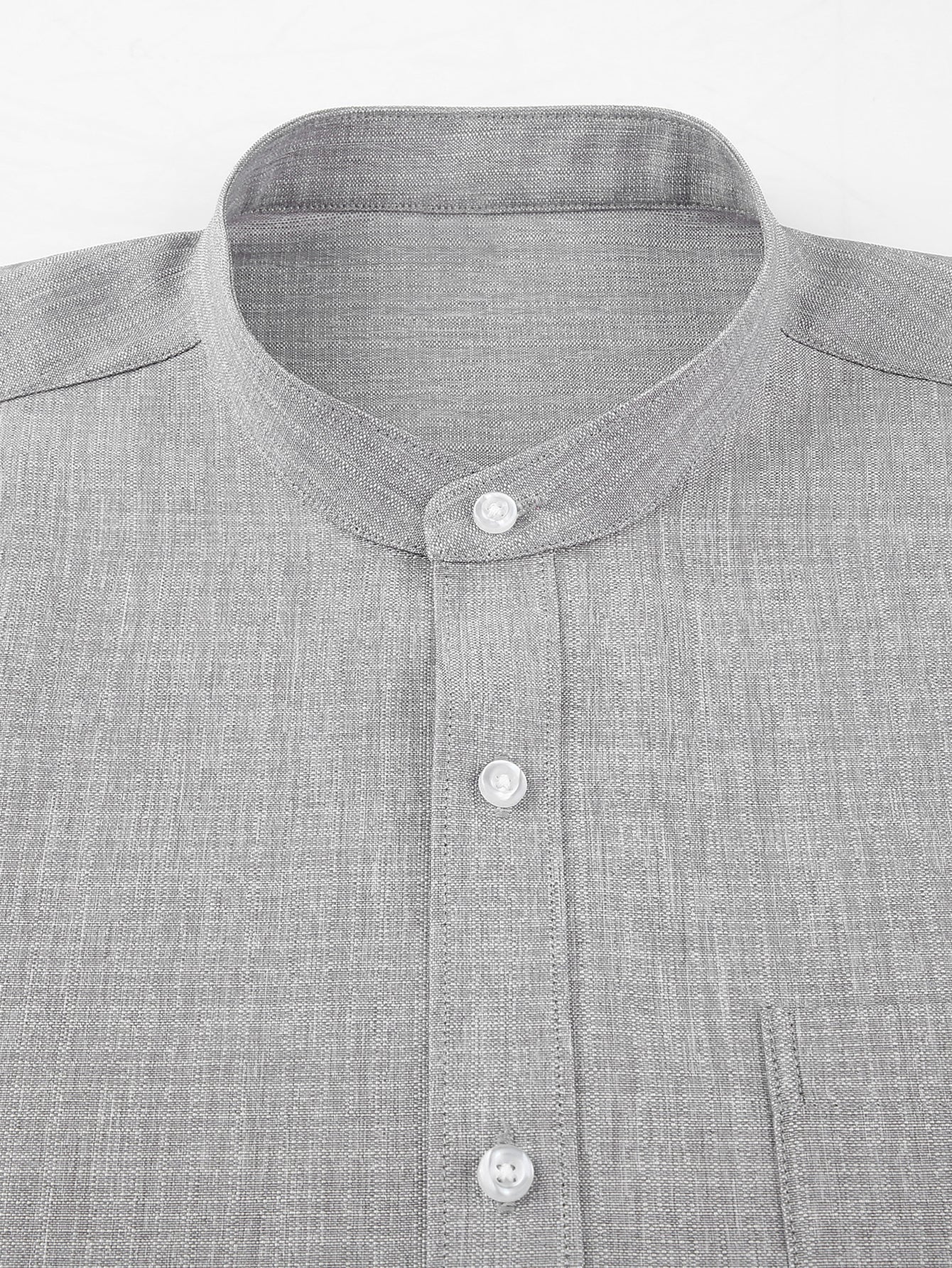 Leandro® | Long Sleeve Textured Stand Collar Shirt