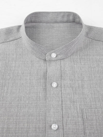 Leandro® | Long Sleeve Textured Stand Collar Shirt