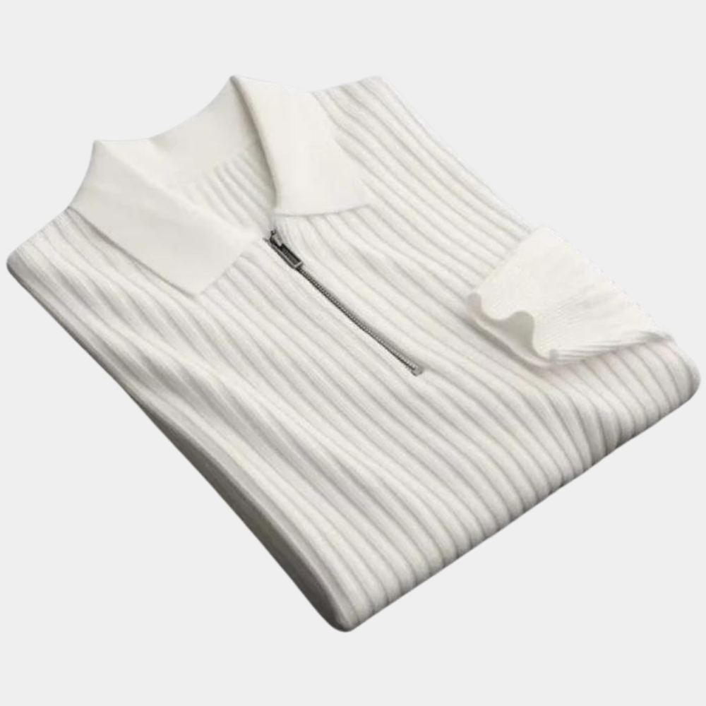 Huxley® | Men'S Knitted Polo Shirt With Zip