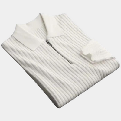 Huxley® | Men'S Knitted Polo Shirt With Zip