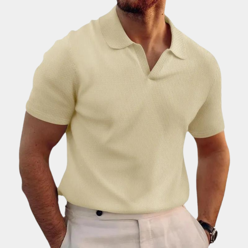 Hereward® | Casual Men'S Shirt With V-Neck And Lapels