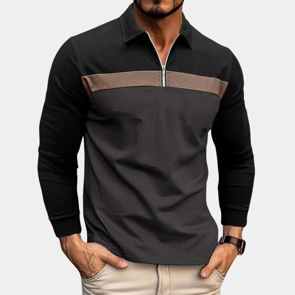 Hiram® | Long Sleeve Polo Shirt For Men