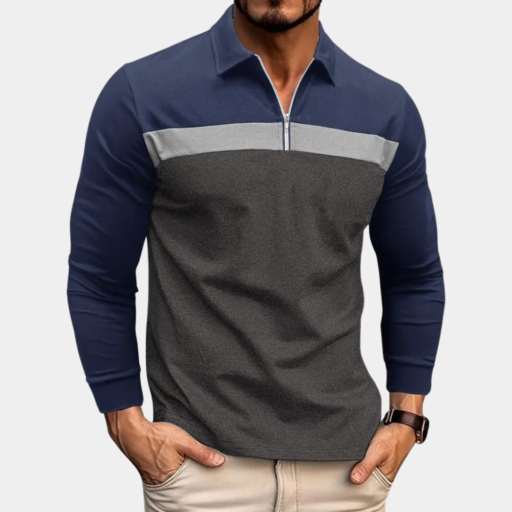 Hiram® | Long Sleeve Polo Shirt For Men