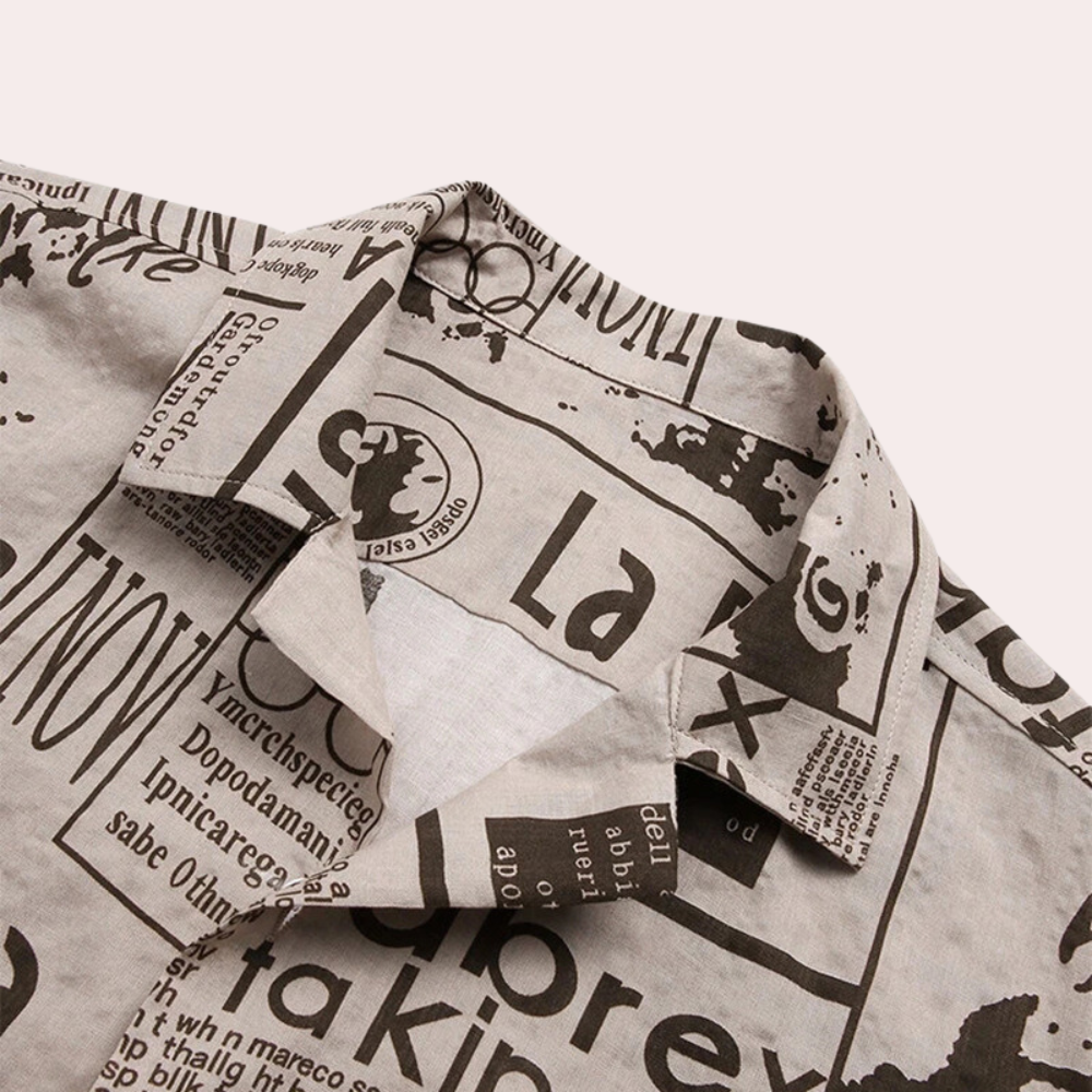 Cooper® | Modern Men'S Shirt With Newspaper Print