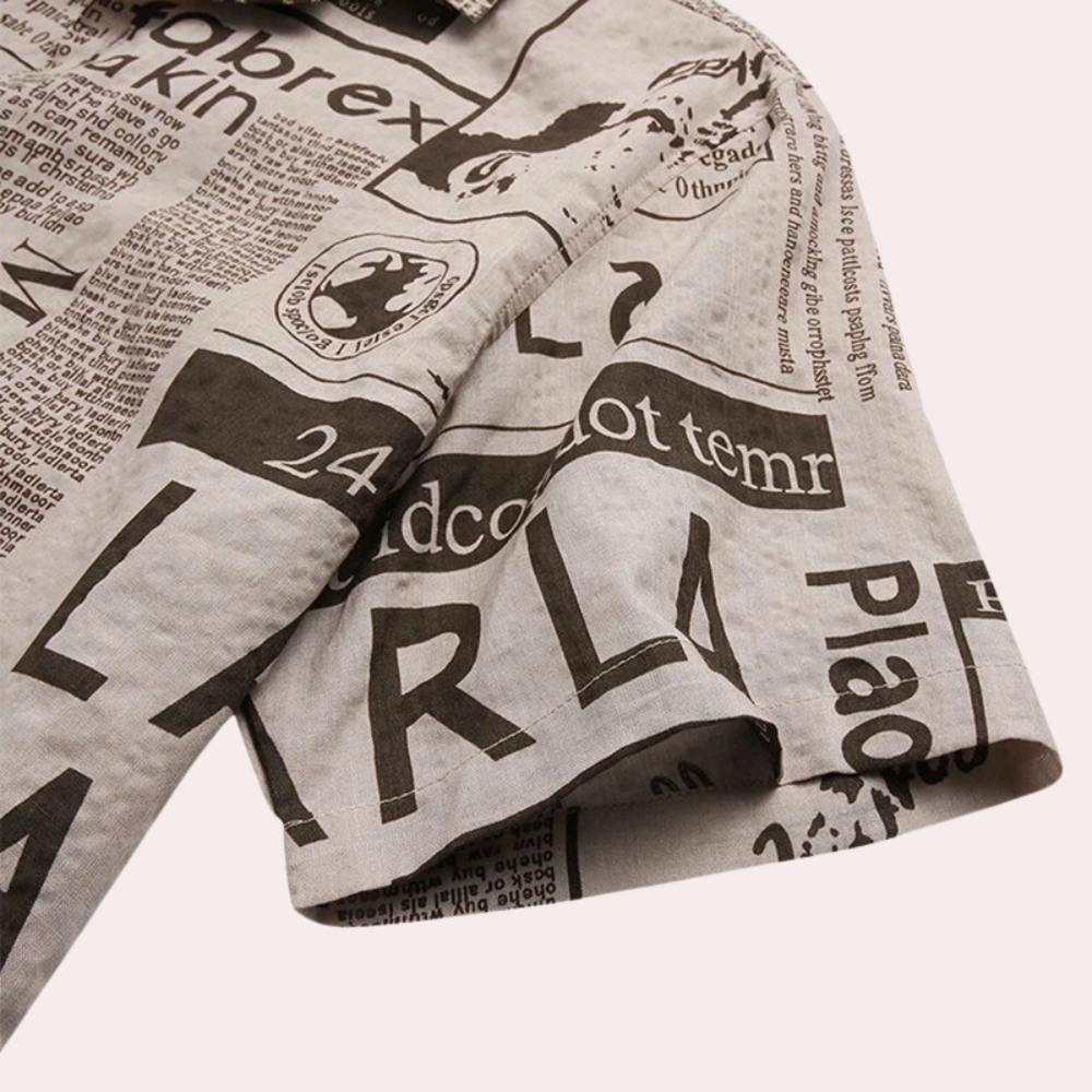 Cooper® | Modern Men'S Shirt With Newspaper Print