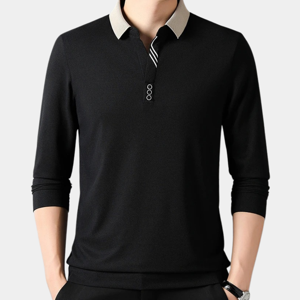 Kolin® | Men'S Casual Long Sleeve Polo Shirt