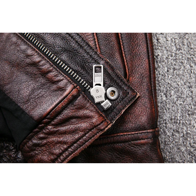 Théo | Elegant men's genuine leather jacket with zipper and buttons