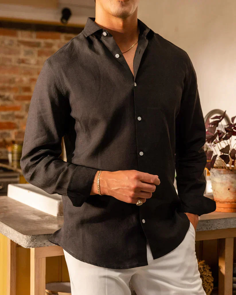 Leoncio® | Linen Shirt Black