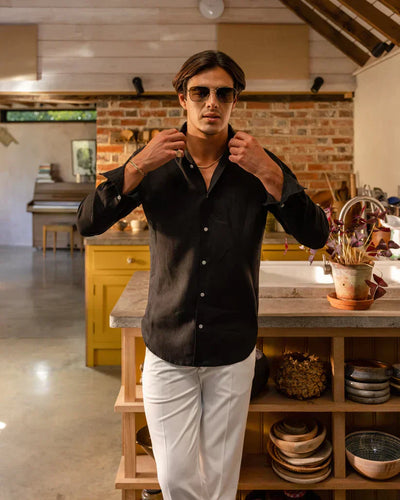 Leoncio® | Linen Shirt Black