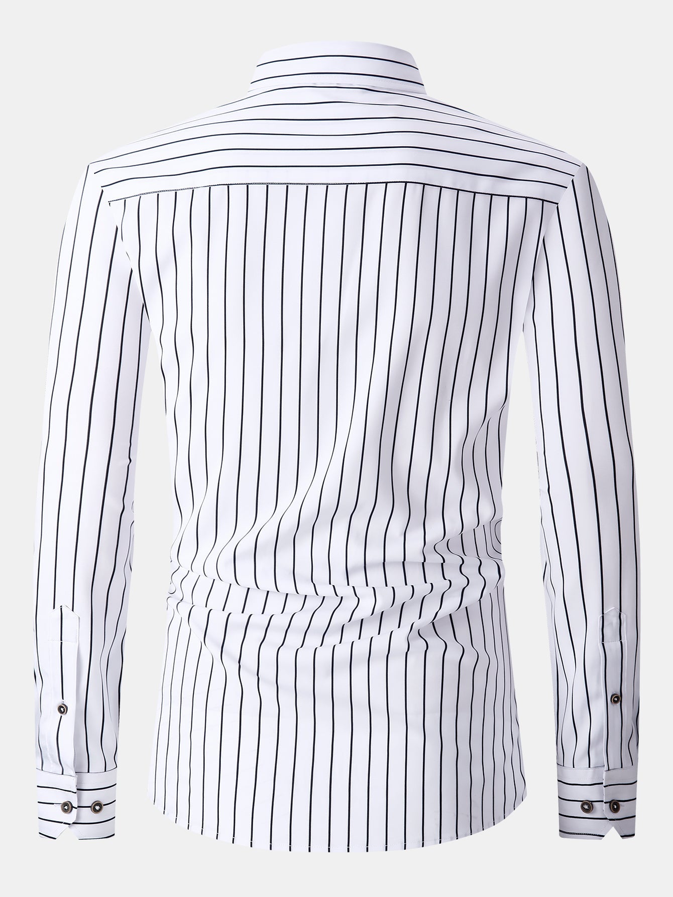 Kian® | Long Sleeve Stripe Pocket Button Up Shirt