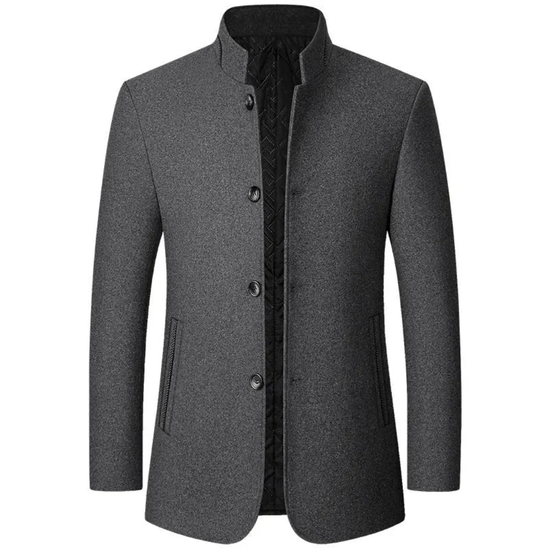 Froilán | Carl Stand Collar Wool Overcoat