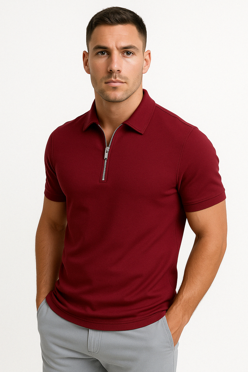 Lucas | MODERN POLO SHIRT WITH MID-ZIP