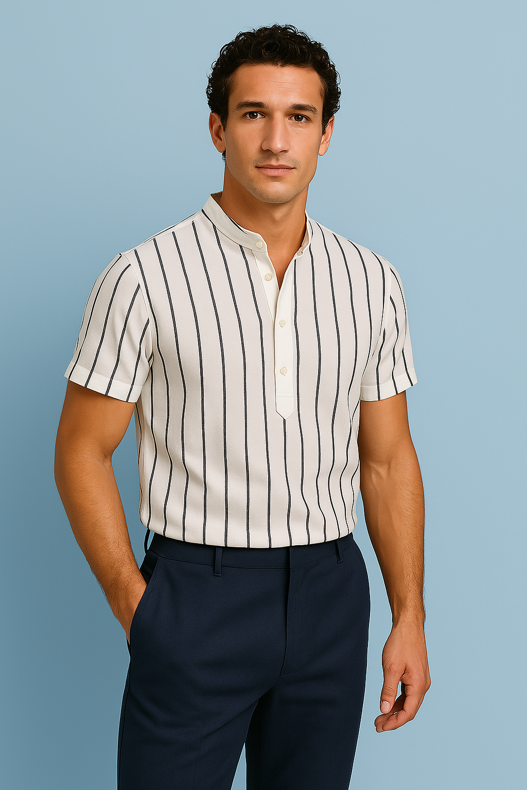 Andrés® | Black Stripe Polo