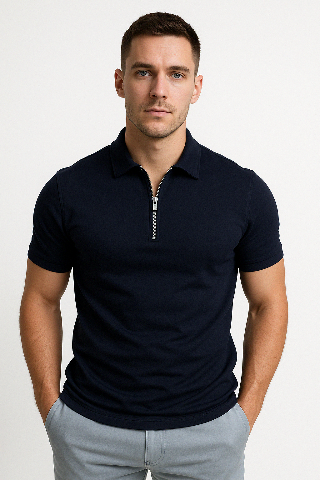 Lucas | MODERN POLO SHIRT WITH MID-ZIP