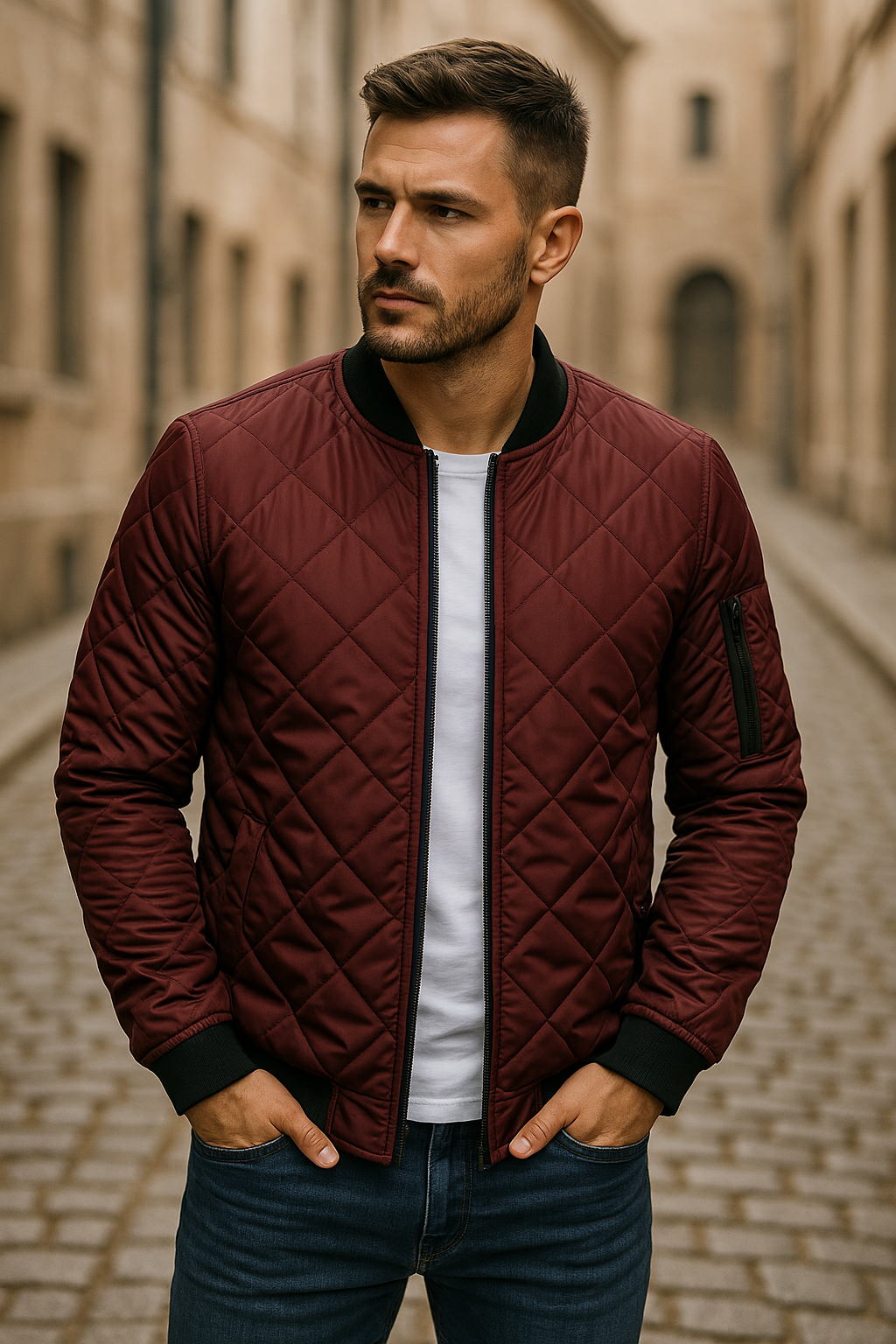 Lenoir™ - Diamond Pattern Cotton Jacket