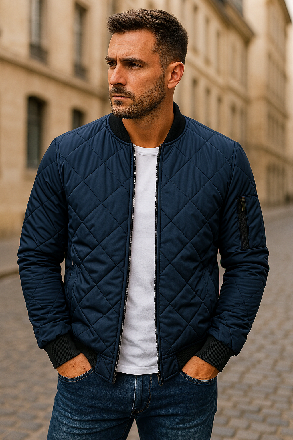 Ronan | Diamond-patterned cotton jacket