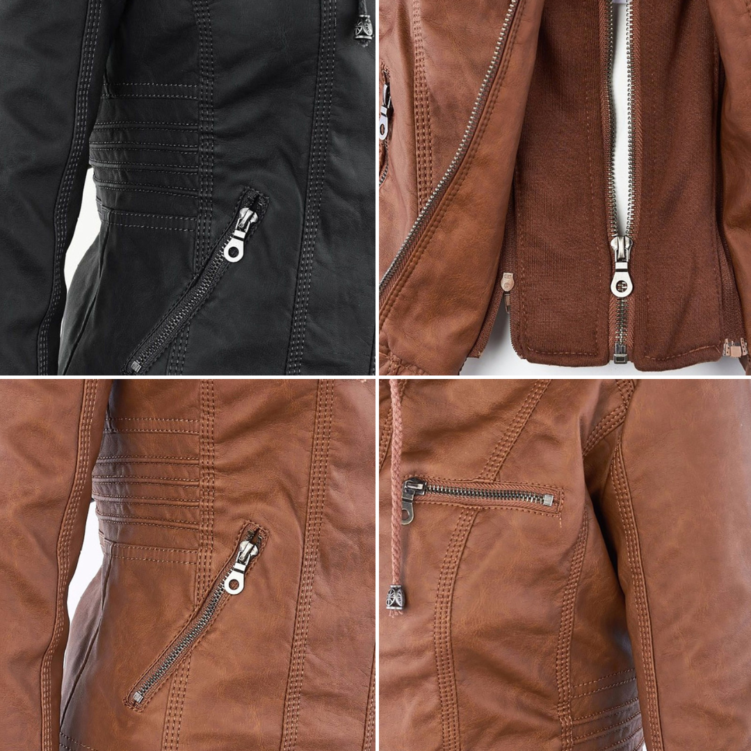 Scout | Modern leather hooded jacket