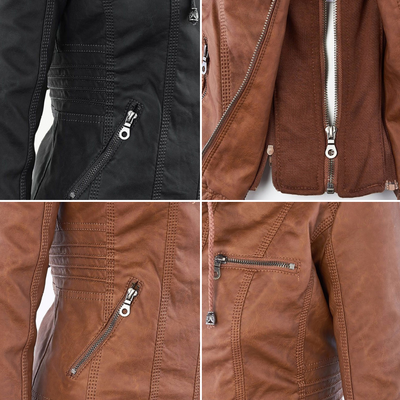 Scout | Modern leather hooded jacket