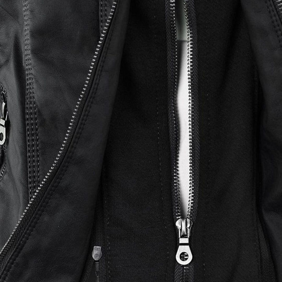 Scout | Modern leather hooded jacket