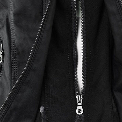 Scout | Modern leather hooded jacket