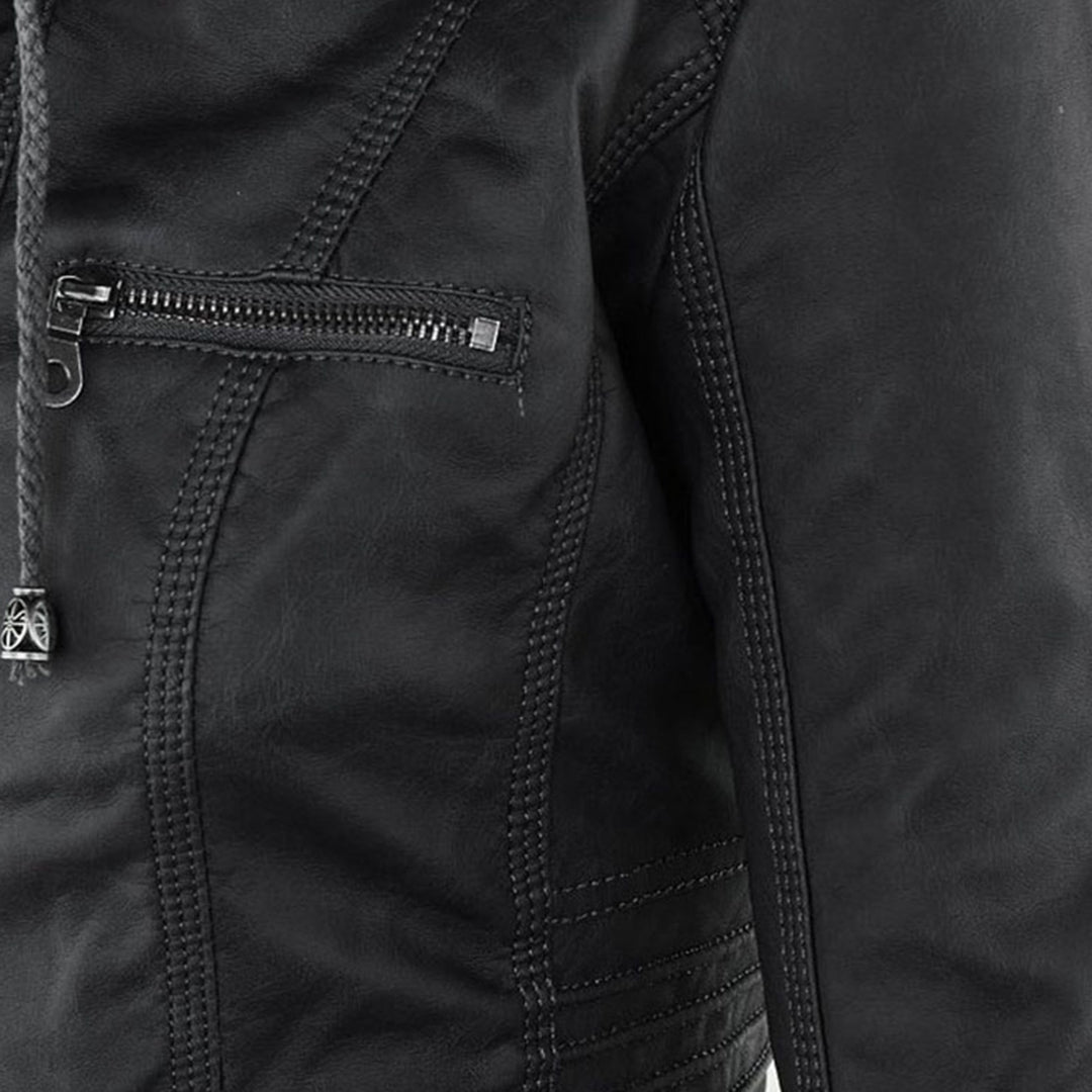 Scout | Modern leather hooded jacket