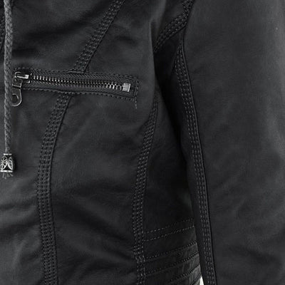 Scout | Modern leather hooded jacket