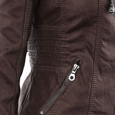 Scout | Modern leather hooded jacket